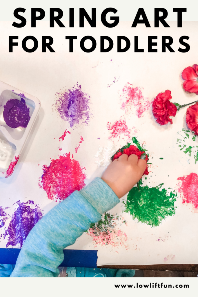 Spring Activities for Kids: flower stamping spring craft for kids