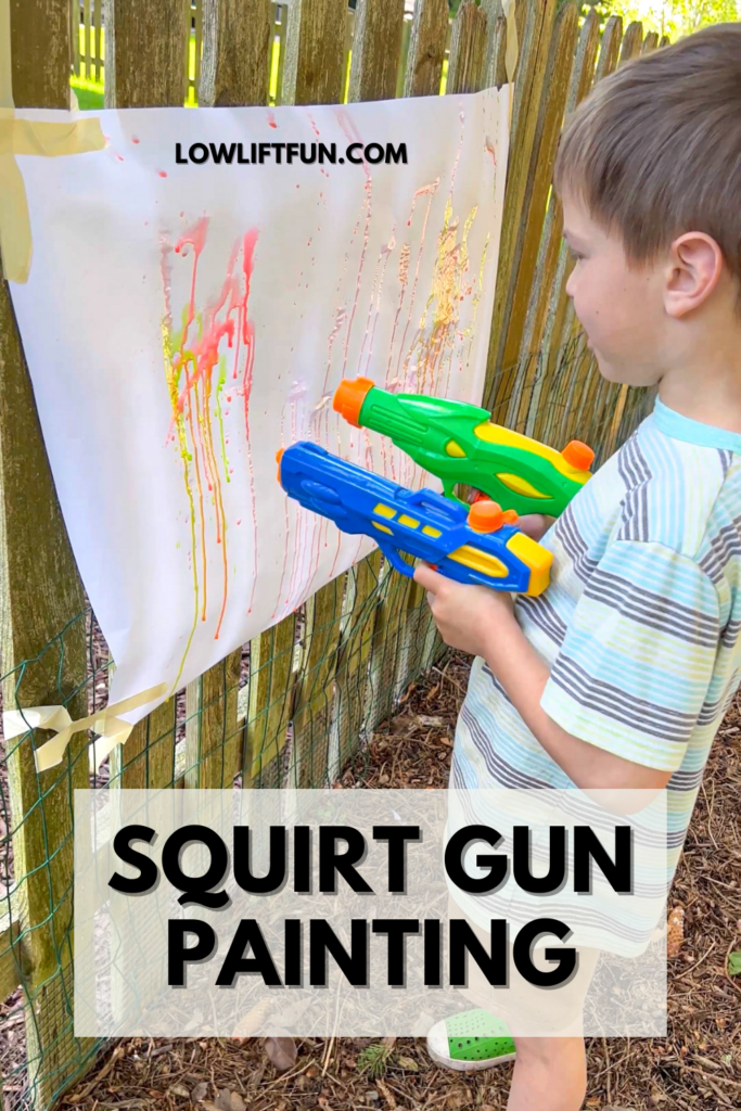55 BEST Outdoor Activities for Kids - squirt gun painting