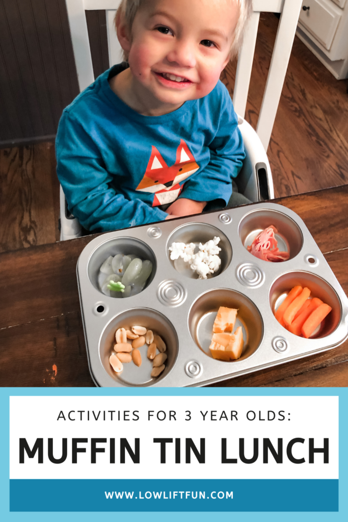 Activities to do with 3 year olds - muffin tin lunch