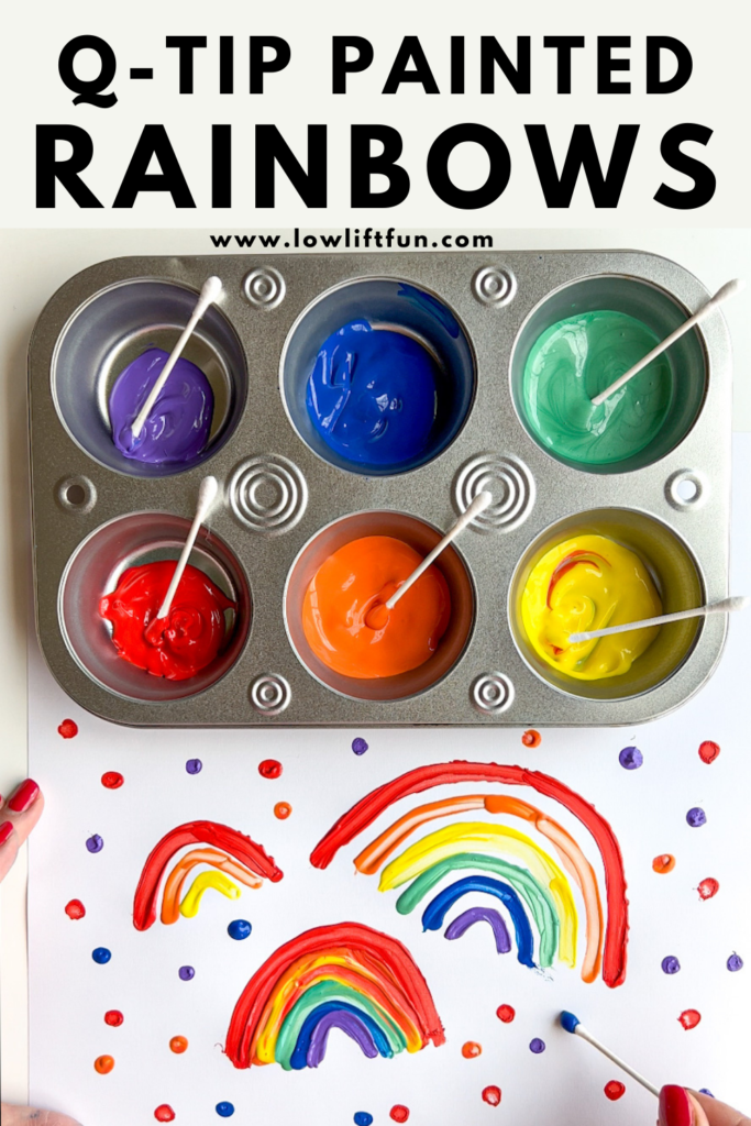 BEST St. Patricks Day Activities for Preschoolers: Q-Tip Painted Rainbows