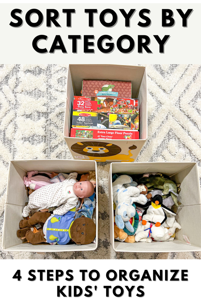 Easy Steps to Organize Kids Toys: sort by category