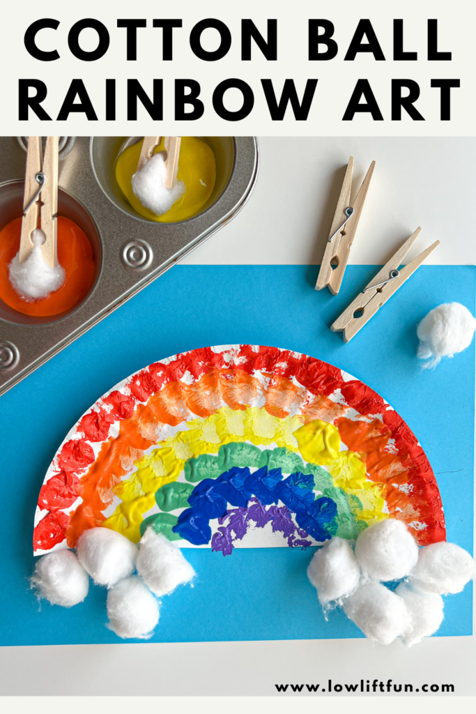 Rainbow Cotton Ball Crafts for Kids