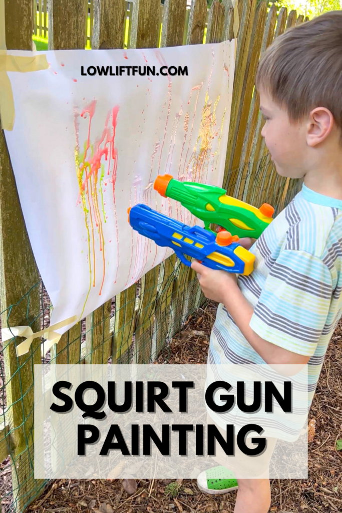 5 EASY Summer Crafts for Kids: squirt gun painting