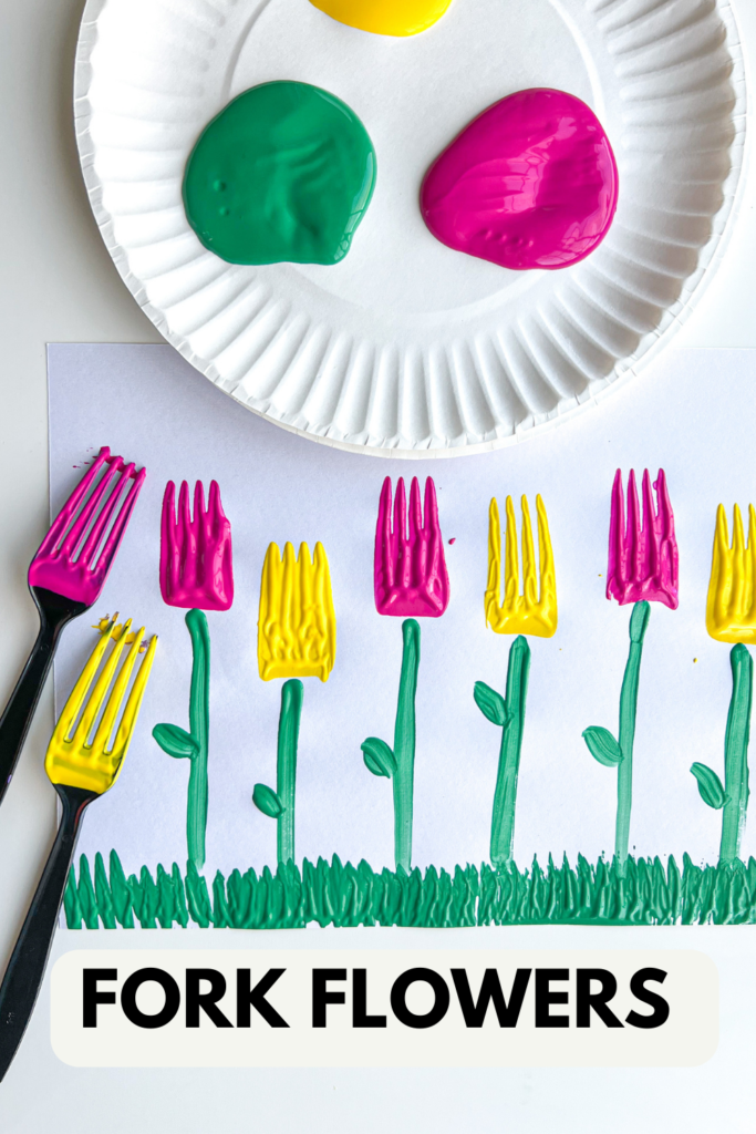 50 Easy Crafts for Kids - fork flowers