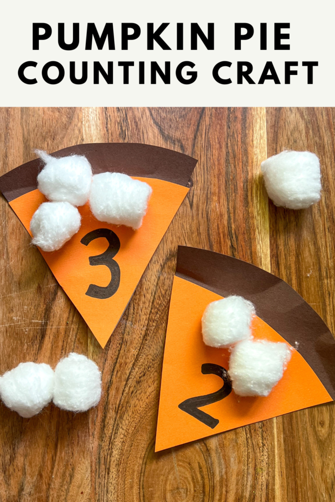 November Crafts for Kids - pumpkin pie counting craft