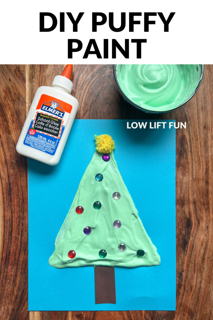 Christmas Sensory Craft for Kids - DIY puffy paint recipe for kids