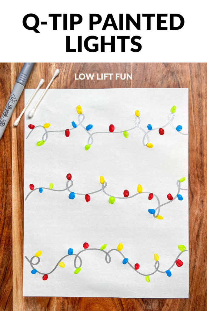 Christmas Sensory Craft for Kids - holiday q-tip painting