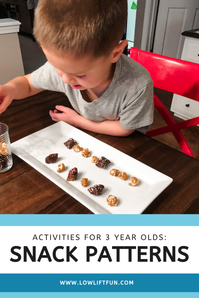 Activities to do with 3 year olds - snack patterns.