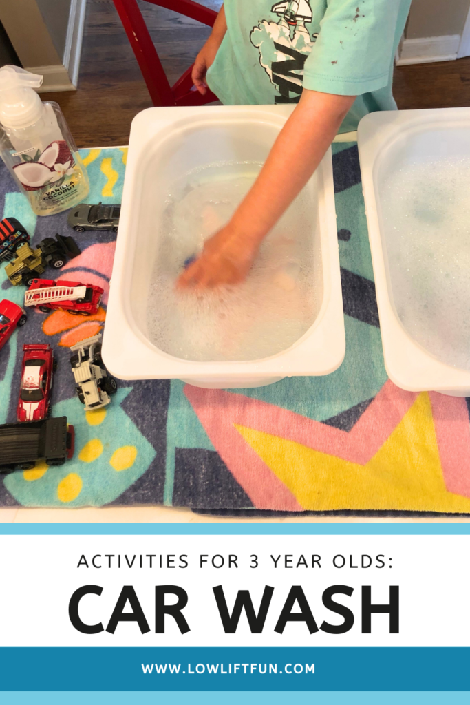 Activities to do with 3 year olds - car wash pretend play!