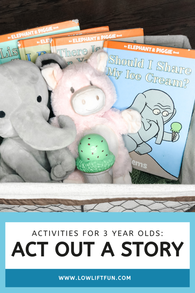 Activities to do with 3 year olds - act out a story together with a story basket!