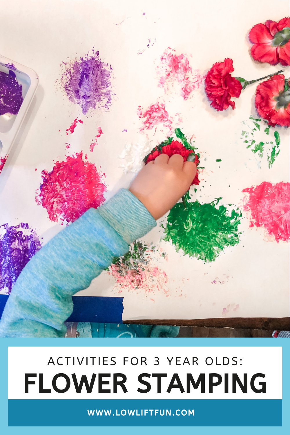 Activities to do with 3 year olds - flower stamping