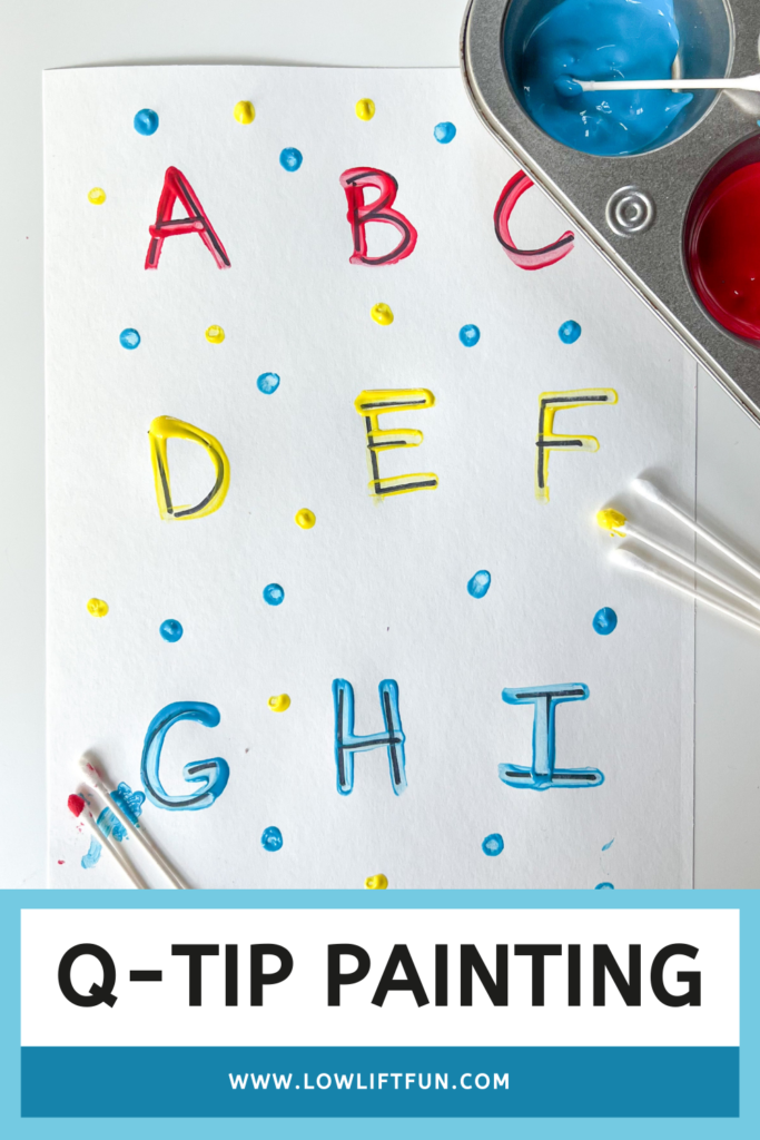 Activities to do with 3 year olds - q tip painting