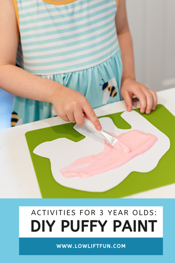 Activities To Do with 3 Year Olds - DIY Puffy Paint