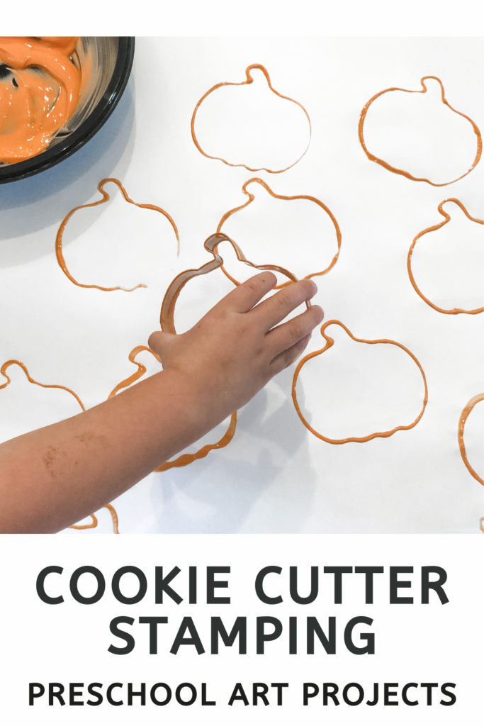 Cookie Cutter Stamped Art - Pumpkin Art Projects for Preschool 