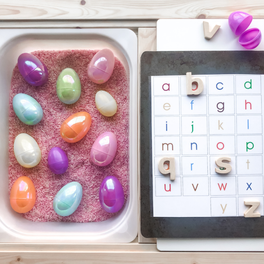 Easter Activities for Preschool - Easter Egg Sensory Bin