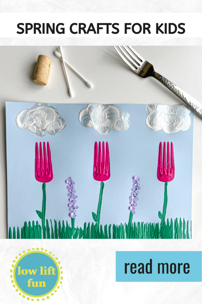 Easy Spring Crafts for Preschoolers - fork stamped flowers
