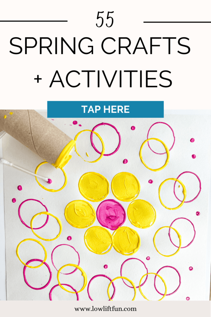 Easy Spring Crafts for Preschoolers - toilet paper tube stamping