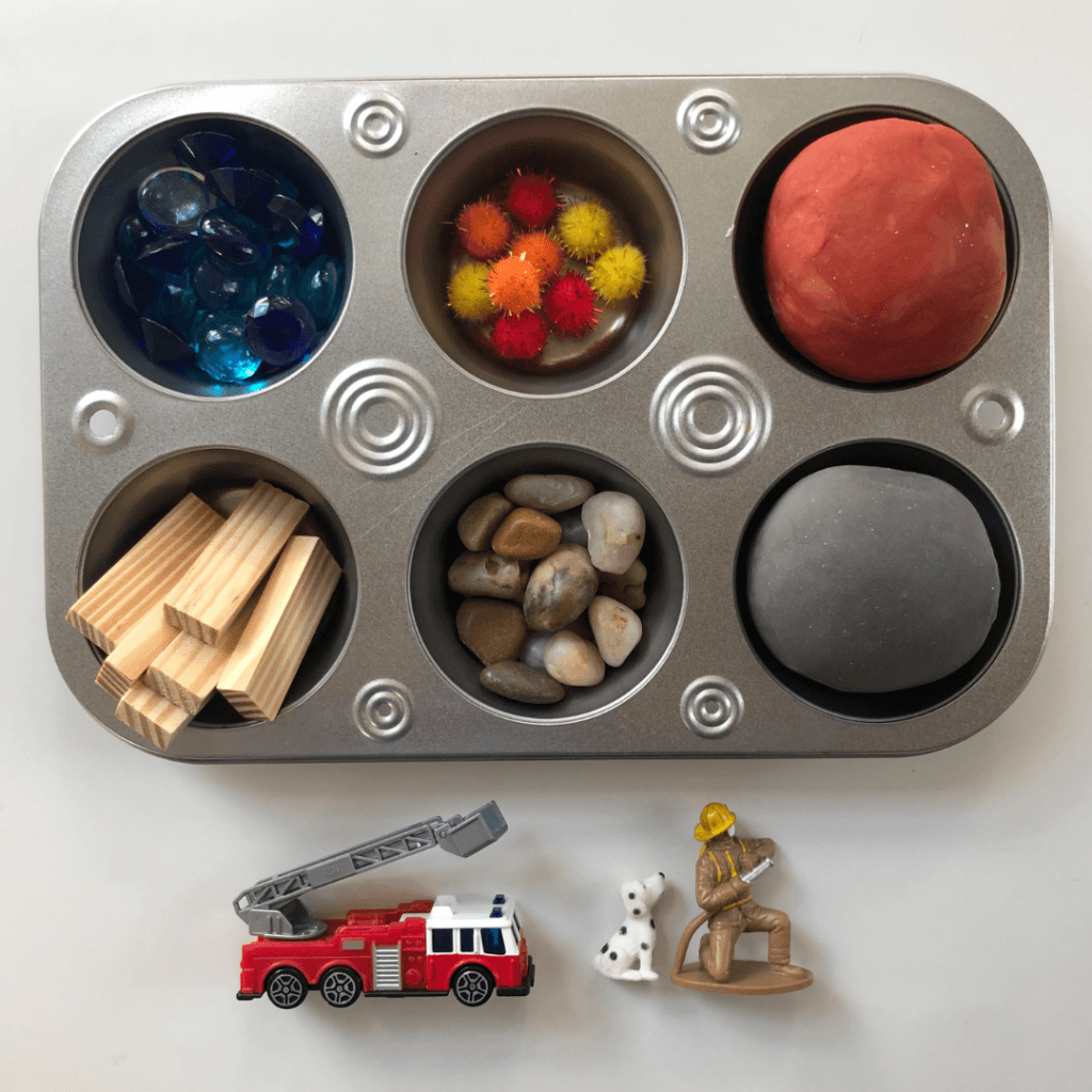 Preschool Activities About Transportation: firetruck play dough