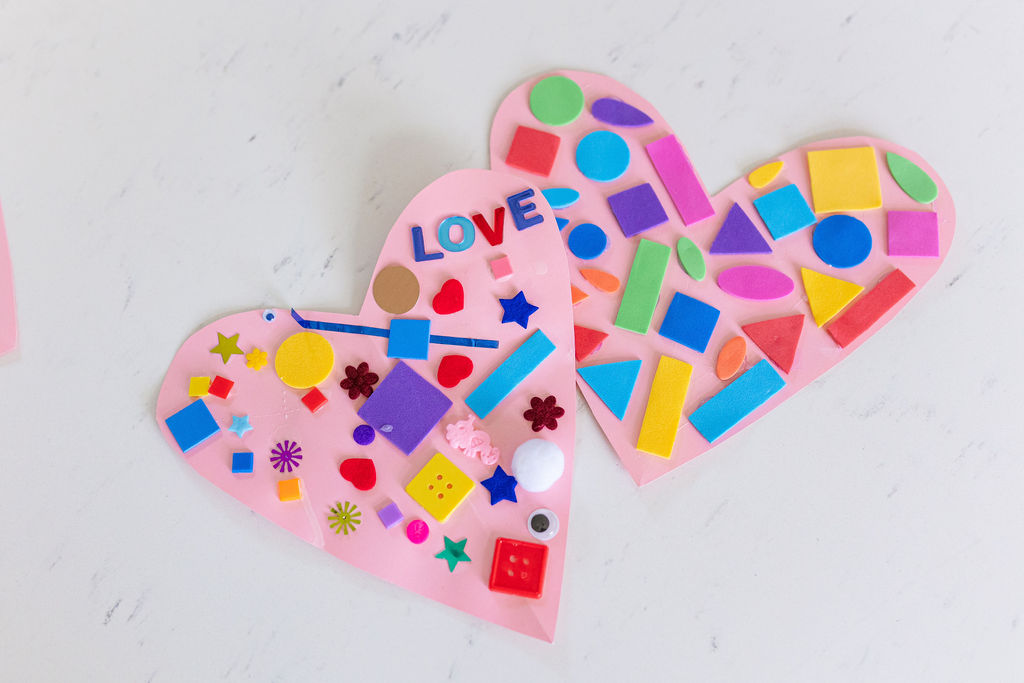 Valentine's Day Art Activities for Preschoolers - collage heart craft for toddlers